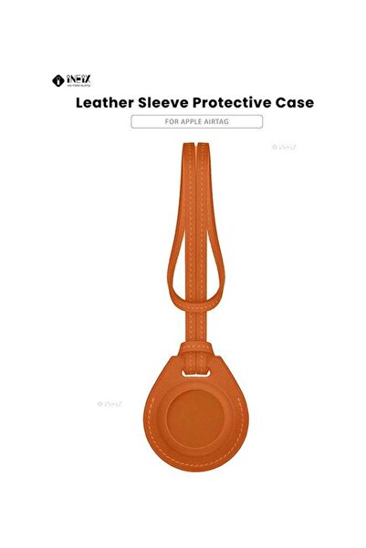 ineix Leather Waterproof Protective Case Cover With Key Ring For Apple AirTag