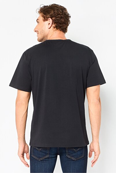 Algspar Men Crew Neck Plain Short Sleeve T-Shirt, Black