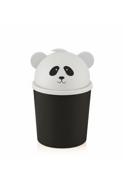 MUF HOME Cute Panda Desktop Mini Trash Can Panda-Looking Desktop Garbage Bin - 1500 ml