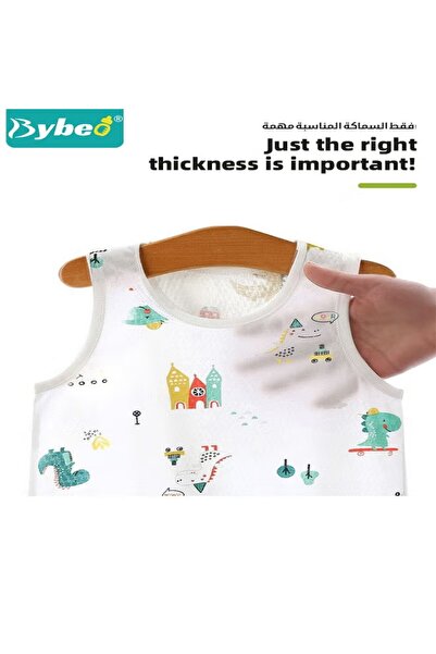 BYBEO 4 PCS Baby Clothes Set, Round Neck Sleeveless Printed T-Shirt + Elastic Waist Potty Training Underwe