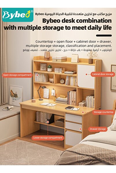 BYBEO Kids Desks, Kid Study Table, Wooden Computer Desk, Heightened Children Desk, Multifunctional Childre