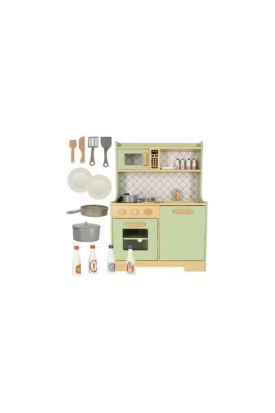 CIUPIGo Wooden Kitchen for Kids with Accessories – Oven, Stove, Sink and Various Utensils,