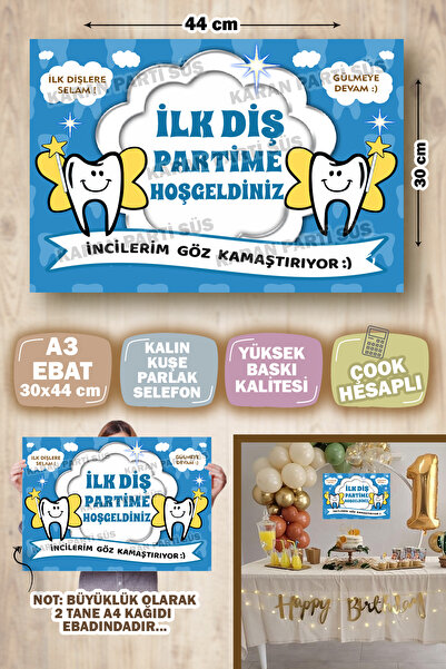 karanca parti süs Diş Buğdayı Partisi Afişi İlk Dişim Çıktı İlk Diş Afiş (eba...