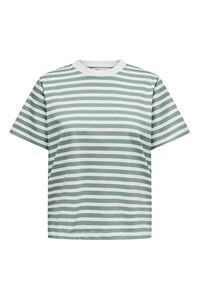ONLY Damen T-Shirt - ONLLIVINA LIFE STRIPE TEE, Kurzarm, Rundhals, Streifen