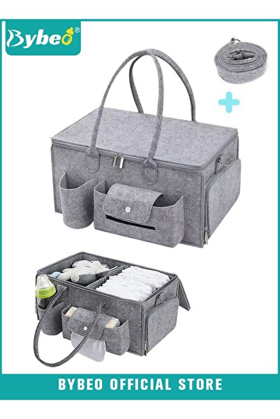 BYBEO Baby Diaper Caddy Organizer, Portable Diapers Storage Bag with Roll Lid...