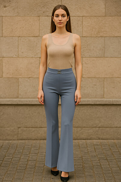 HAYAL COLLECTİOM HAYAL 260-11-25 قماش مرن عالي الخصر قصة ضيقة بنطال رياضي نسا...