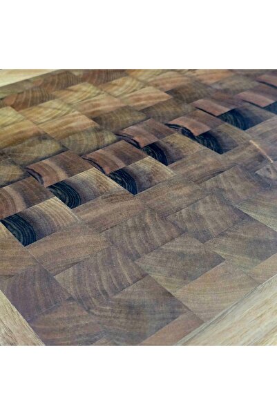 F&S WoodArt Large Size 47 X 41 X 3 cm Endgrain Walnut Wood Chef's Board - Cutting Presentation Chopping Kitchen Board