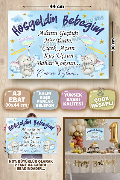 karanca parti süs Hoşgeldin Bebek Afişi Hastane Odası Hoşgeldin Bebeğim Duvar...