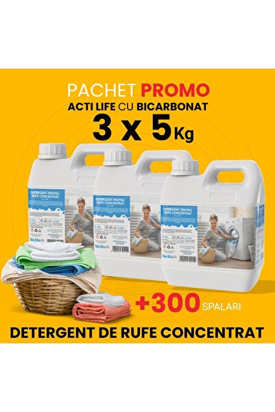 Bio Blu Pachet detergent lichid concentrat ACTILIFE cu Bicarbonat 3 x 5 Kg