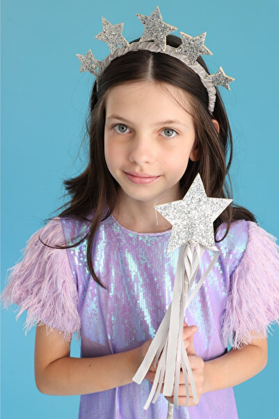 Le Mabelle Lilac Sleeves Tassel Sequin Girls Dress - Delit