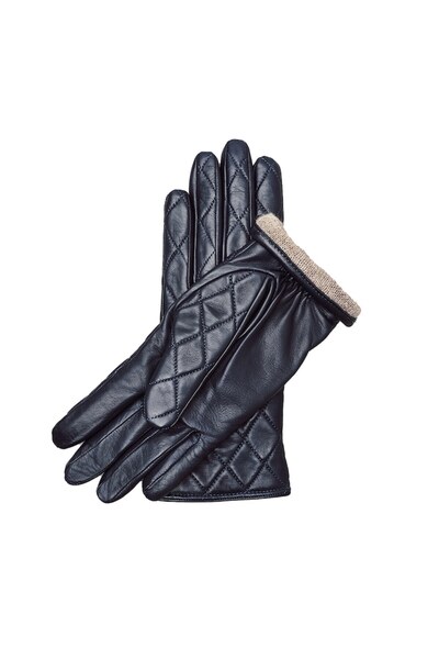 OEM Women's lined winter gloves, Berta model, nappa leather, cashmere lining, Navy, size 6.5