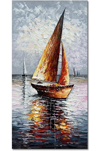 Emoda home Trove لوحة جدارية لمنظر بحري لقارب شراعي - لوحة تجريدية حديثة على ...