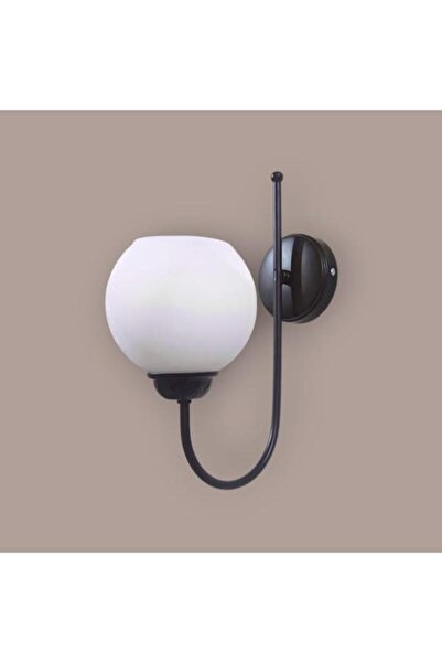 DEDE Black Static Painted Wall Sconce with Matte White Glass Looking Upwards