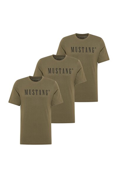 Mustang Herren T-Shirt 3er Pack - Austin, Big Logo, Bio-Baumwolle, Single Jersey