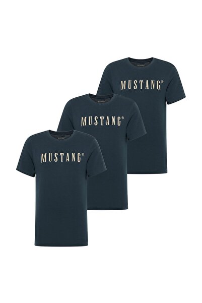 Mustang Herren T-Shirt 3er Pack - Austin, Big Logo, Bio-Baumwolle, Single Jersey