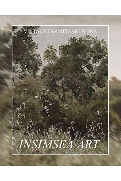 Emoda home Trove لوحة جدارية بعنوان "حقل بري تحت السماء" – منظر ريفي عتيق (مؤ...