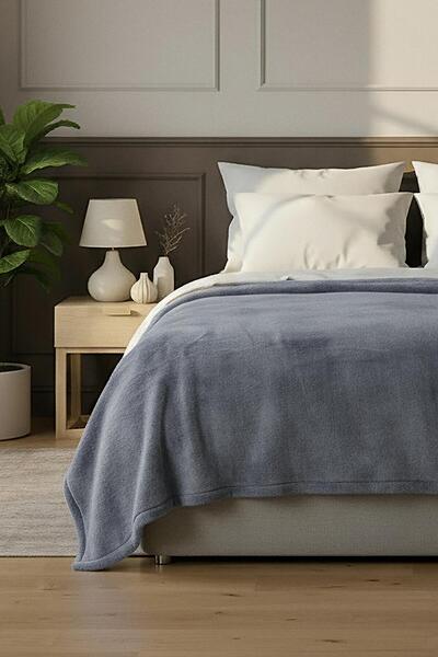 Soley Pufina | Single Rabbit Fur Textured Plush Blanket & Bedspread | 150X220