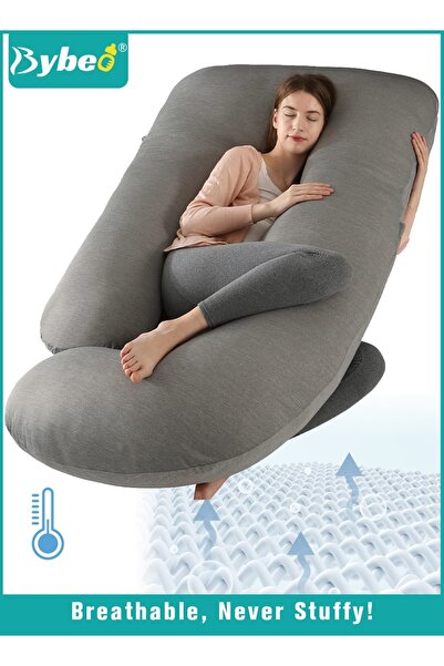 BYBEO Pregnancy Pillow with Cooling Cover, Maternity Pillows for Sleeping, U-...