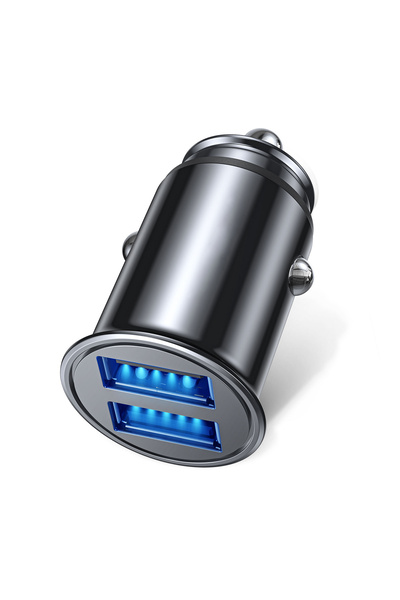 divico A3004 Dual USB 2.4A Zinc Alloy Car Charger – Compact Fast Charging Adapter for Vehicles