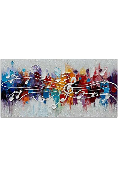 Emoda home Trove لوحة جدارية برموز موسيقية ملونة – قماش تجريدي منسوج (60×120 ...