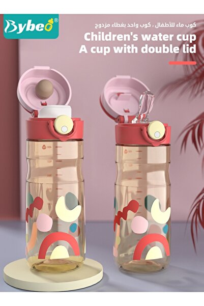 BYBEO PPSU Kids Water Bottle with Straw And Spout, Toddler Drinking Bottle with Removable Strap, Children