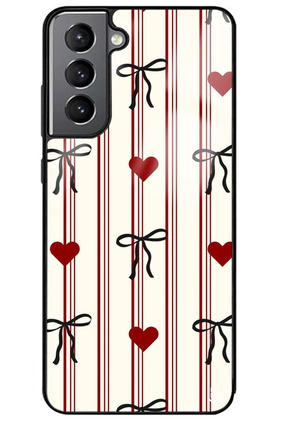 WANNA PROTECT حافظة هاتف سامسونج S21 FE فاخرة بنمط قلب وفيونكة لامعة مع حماية...