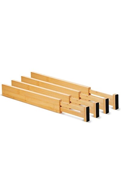 varioshop Separatoare de sertare din bambus, 4 piese, reglabile, prietenoase ...