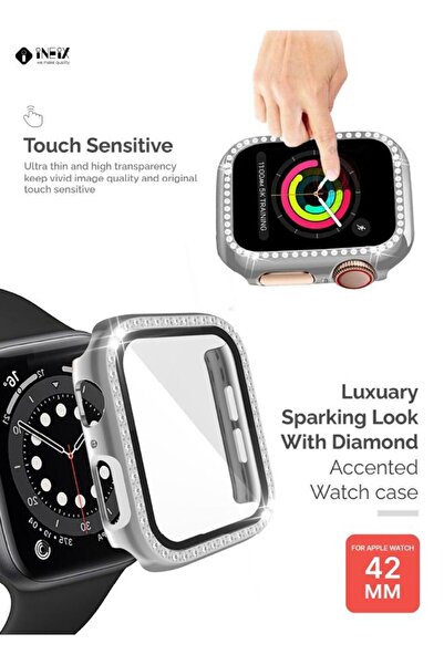 ineix Diamond Accented Case With Screen Protector For Apple Watch 42mm