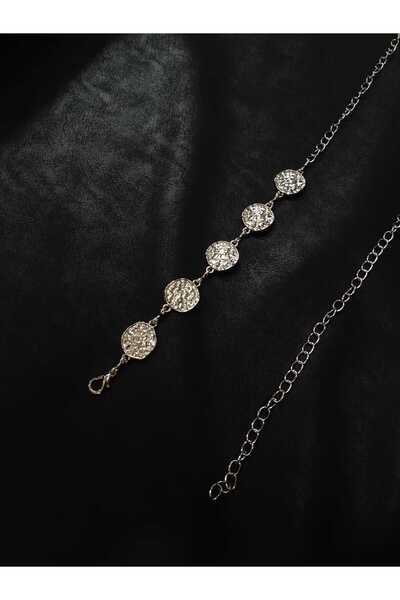 RODEO Curea de damă argintie cu lanț rotund, curea cu lanț, lanț pentru talie, curea pentru rochie