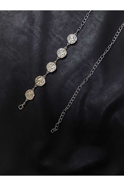 RODEO Curea de damă argintie cu lanț rotund, curea cu lanț, lanț pentru talie, curea pentru rochie