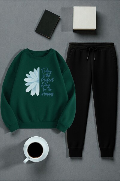 uyguntarz Unisex Today είναι το φούτερ με λαιμόκοψη με τυπωμένο σχέδιο τέλειου σχεδιασμού - Σετ αθλητικών φούτερ 2 τεμαχίων