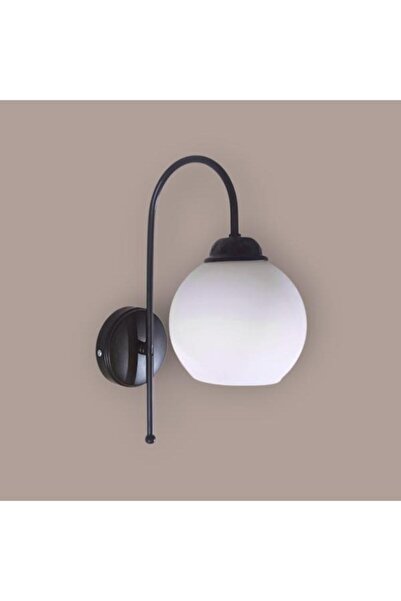 DEDE Black Static Painted Wall Sconce with Matte White Glass Looking Downwards