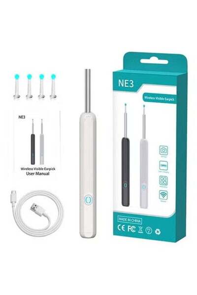 Arabest إزالة شمع الأذن، ملعقة إزالة الشمع المرئي بتقنية Wi-Fi مع 4 ملاعق أذن...