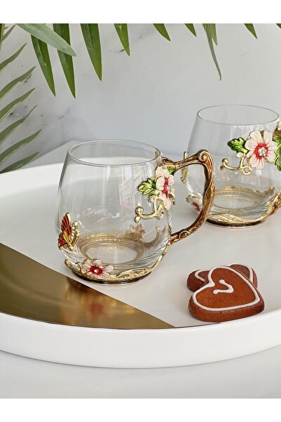 ROSSEV Flora Camellia Floral Glass Mug