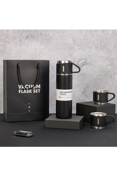 high vacum 500ml stainless steel thermos with 3 cups