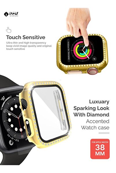 ineix Diamond Accented Case With Screen Protector For Apple Watch 38mm
