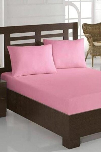 Çeyiz Diyarı Combed Cotton Double Size 180X200 cm Fitted Sheet Pink