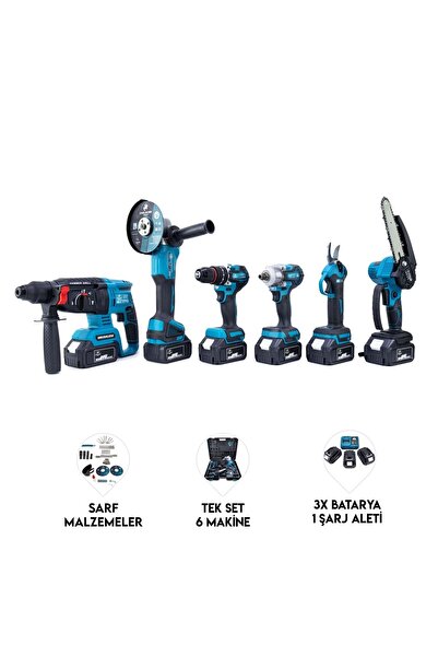 CHELİKBEİ ALTILI SET (Budama testeresi +Bağ makası + 13mm Ç.MANDREN+S.SIKMA+Ş...