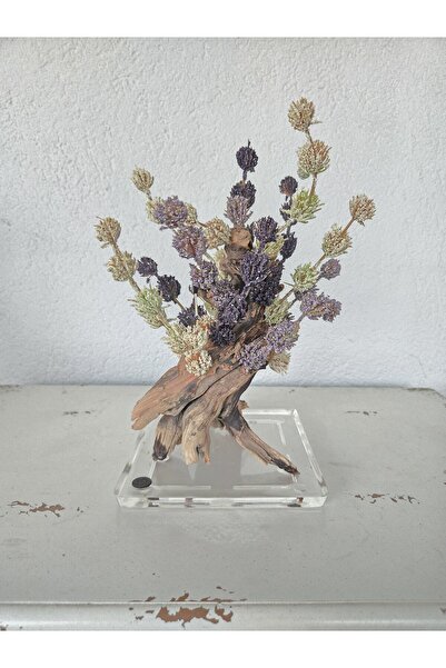 Decoroon El Yapımı Doğal Kök Dekor – Epoksi Tabanlı Mor ve Beyaz Yapay Çiçek ...