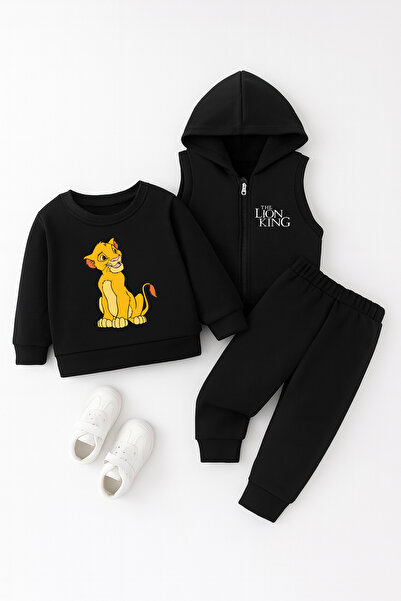 ADABEBEK Premium Tarz Printed Vest Set 3-Piece Bottom and Top Baby Set 24022