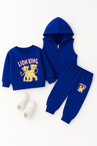 ADABEBEK Premium Lion Brothers Printed Vest Set 3-Piece Bottom Top Baby Set 23967