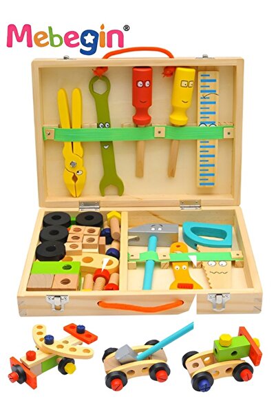 MEBEGIN مجموعة أدوات محاكاة محمولة، ألعاب أدوات النجارة، مجموعات أدوات اللعب ...