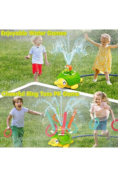 Beauenty 4-in-1 Turtle Water Sprinkler for Kids – Outdoor Splash & Toss Games (4-in-1)