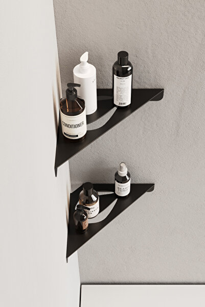 Zift Unique Paslanmaz Çelik Yapışkanlı Duş Köşe Rafı, Banyo Rafı Şampuan Rafı...