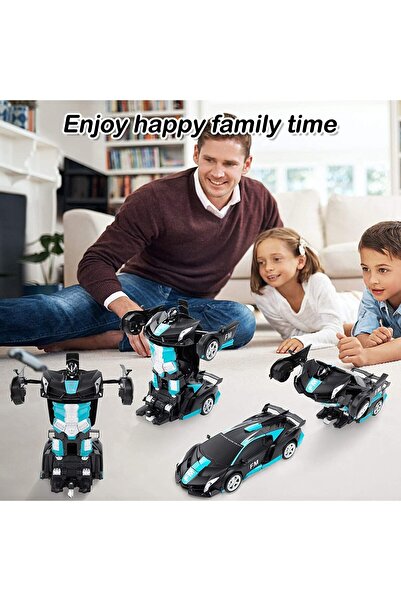 Beauenty Transformer Remote Control Car - 1:18 Scale, 2.4GHz, One-Click Deformation, 360° Drift