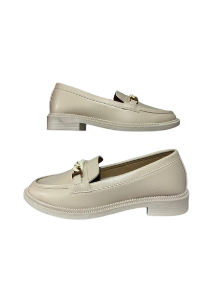 Doruk Shoes Women's Beige Ballet Loafer Moccasin Skin Casual Shoes