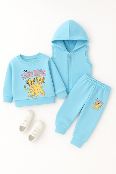 ADABEBEK Premium Lion Brothers Printed Vest Set 3-Piece Bottom Top Baby Set 23967