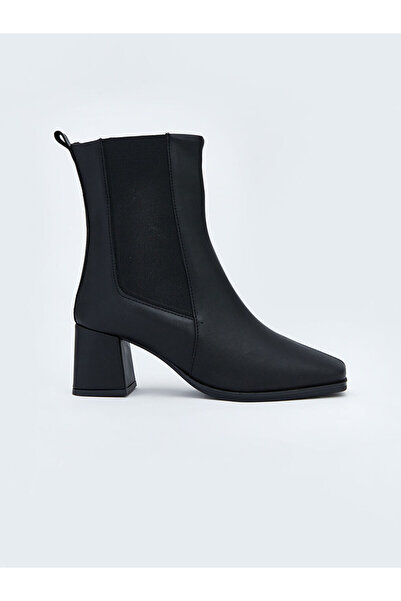 LC Waikiki Deri Görünümlü Topuklu Kadın Bot