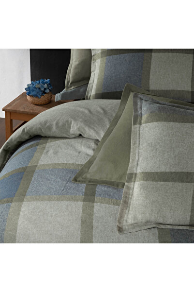 Sarev Gretna Khaki Flannel Prime Single 100% Cotton Duvet Cover Set