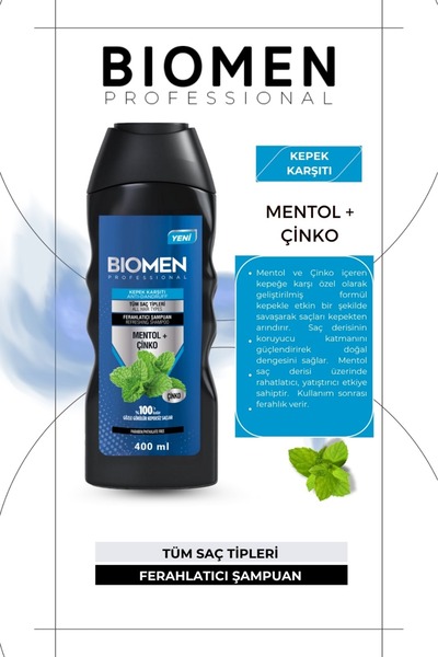 Biomen Professional Mentol&çinko Kepek Karşıtı Ferahlatıcı Şampuan 400 ml